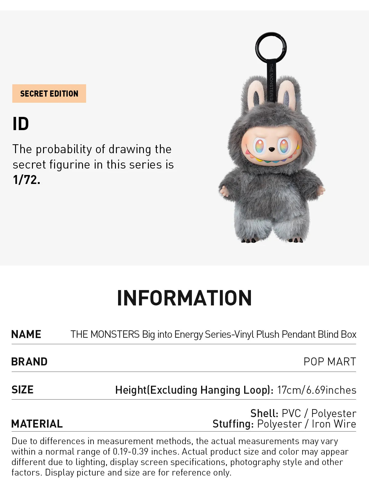 THE MONSTERS - Big Into Energy Vinyl Face Labubu Blind Box (1 Blind Box)