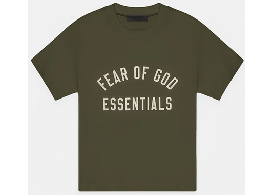 Fear of God Essentials Jersey Crewneck Tee- Military Tri-Blend