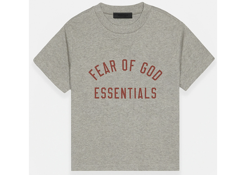 Fear of God Essentials Jersey Crewneck Tee- Dark Heather Oatmeal Tri-Blend