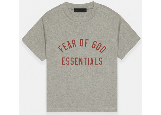 Fear of God Essentials Jersey Crewneck Tee- Dark Heather Oatmeal Tri-Blend