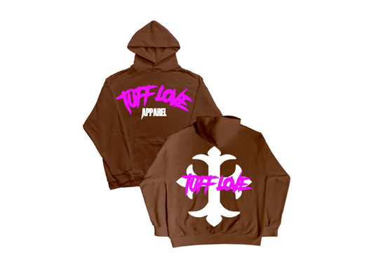 Tuff Love Hoodie (Brown/Pink)