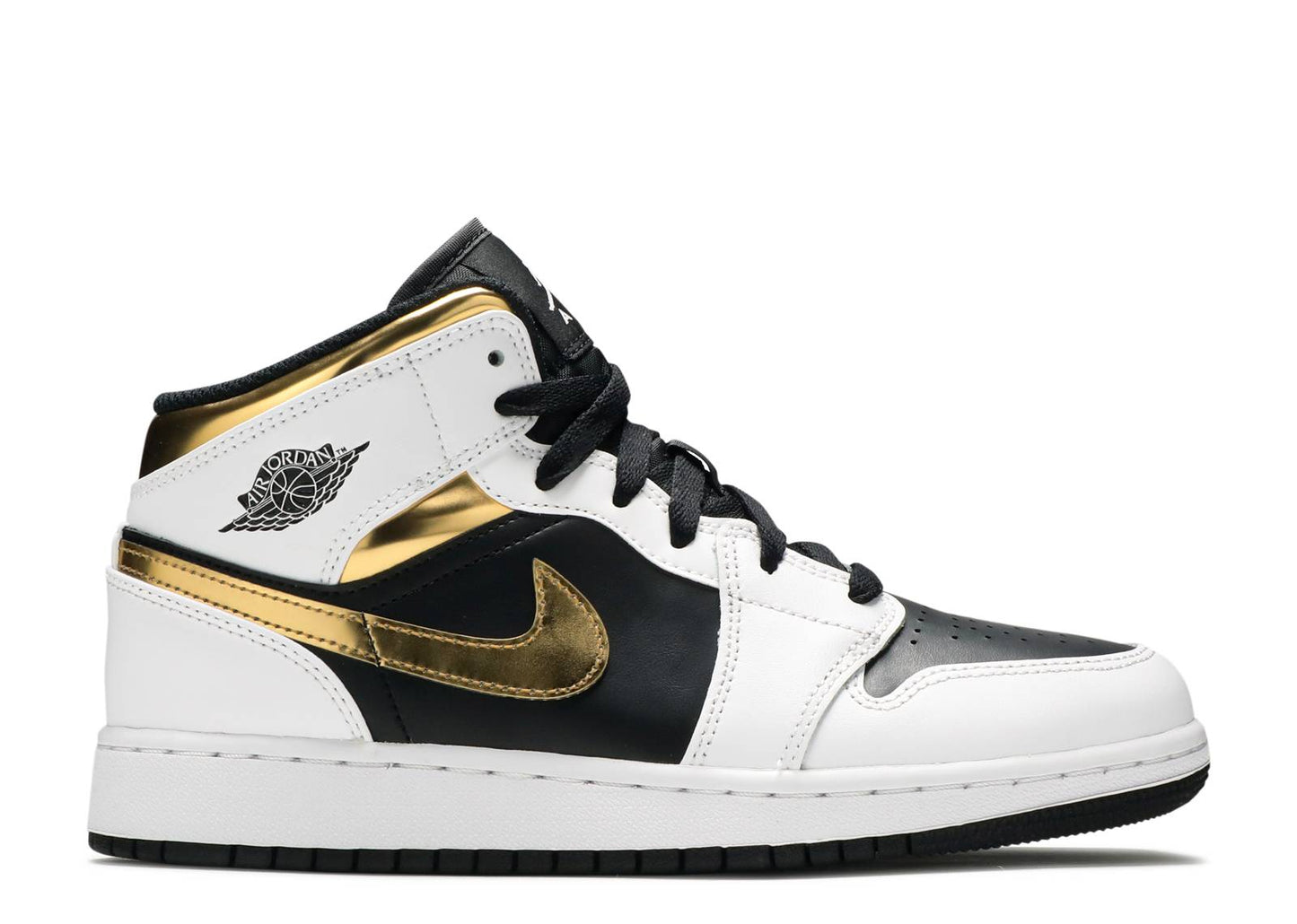 Air Jordan 1 Mid GS White Gold