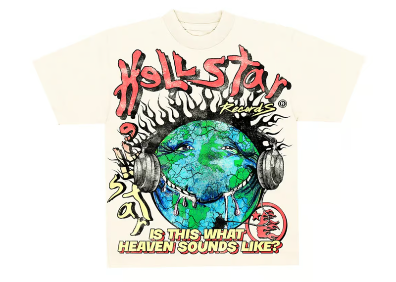 Hellstar Studios Heaven on Earth Short Sleeve Tee Shirt Cream