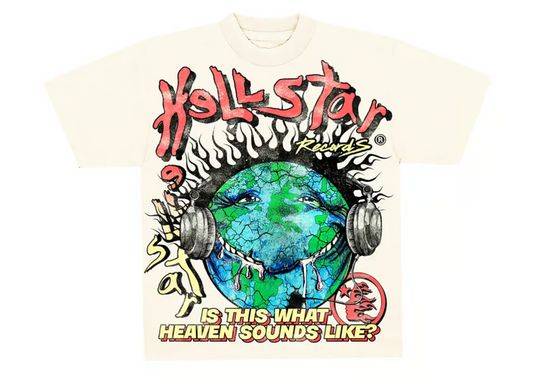 Hellstar Studios Heaven on Earth Short Sleeve Tee Shirt Cream