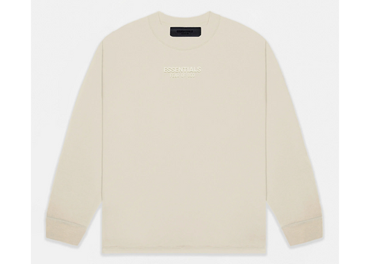 FEAR OF GOD ESSENTIALS LONG SLEEVE TSHIRT - SILVER CLOUD